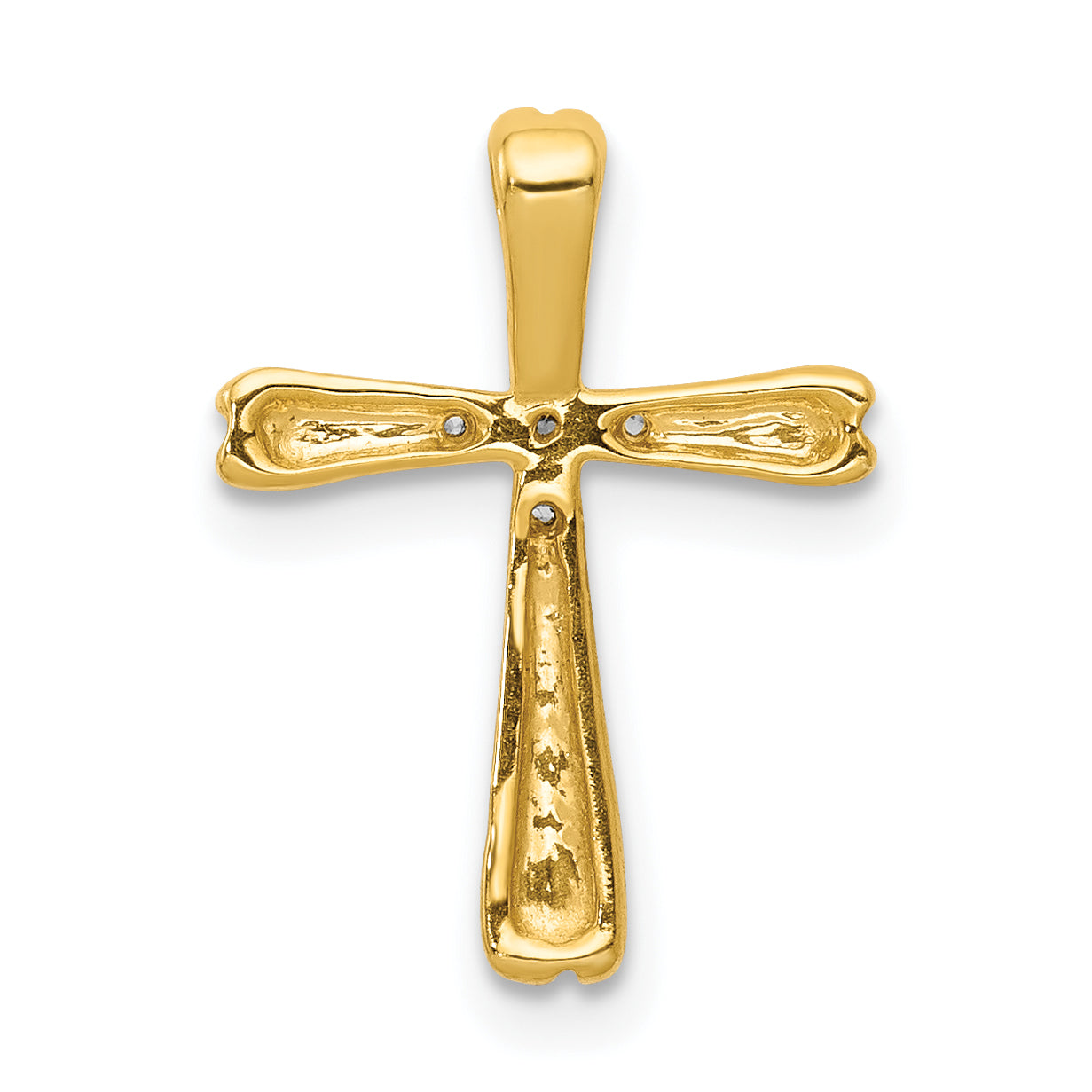 10K Yellow Gold 10K Diamond Cross Slide Pendant