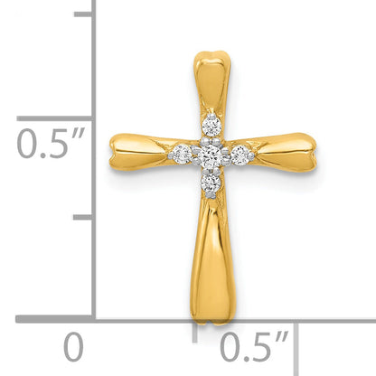 10K Yellow Gold 10K Diamond Cross Slide Pendant