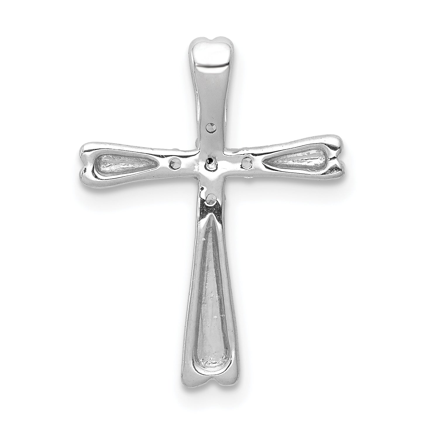 10K White Gold 10K 1/6Ct. 5-Stone Diamond Cross Chain Slide