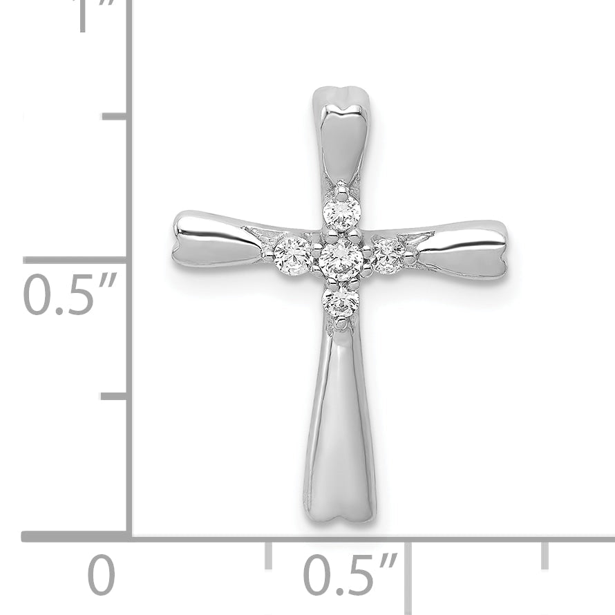 10K White Gold 10K 1/6Ct. 5-Stone Diamond Cross Chain Slide