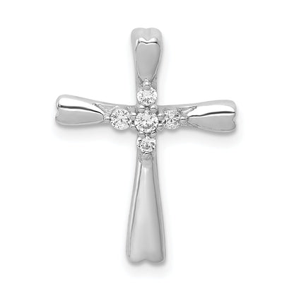 10K White Gold 10K 1/6Ct. 5-Stone Diamond Cross Chain Slide