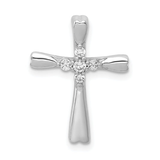 10K White Gold 10K 1/6Ct. 5-Stone Diamond Cross Chain Slide