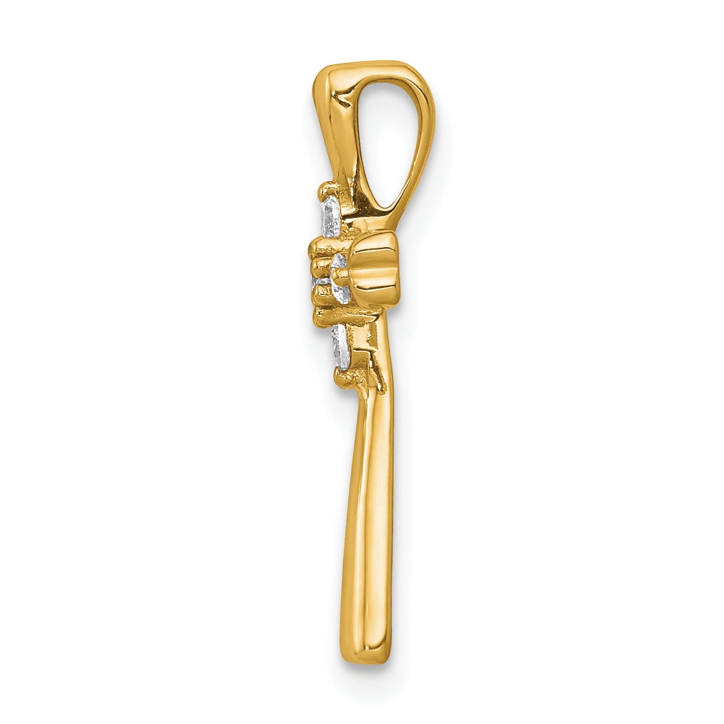 10K Yellow Gold 10K Diamond Cross Slide Pendant