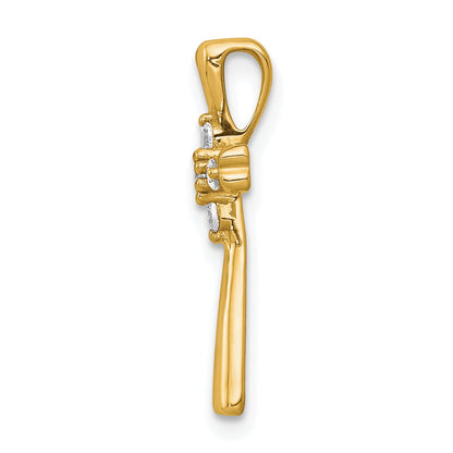 10K Yellow Gold 10K Diamond Cross Slide Pendant