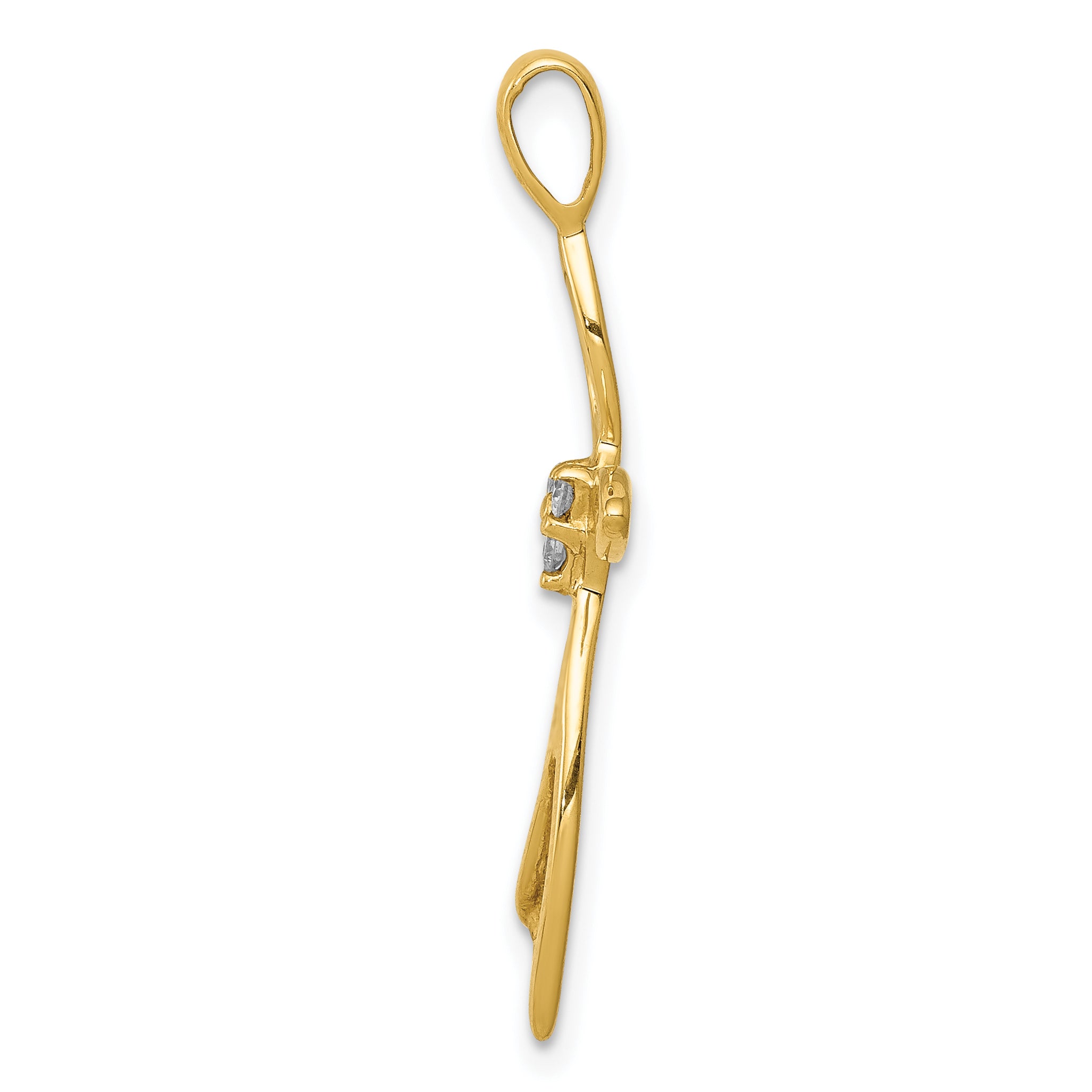10K Yellow Gold 10K Aa Diamond Cross Pendant