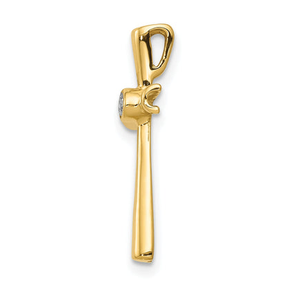 10K Yellow Gold 10K Aa Diamond Cross Pendant