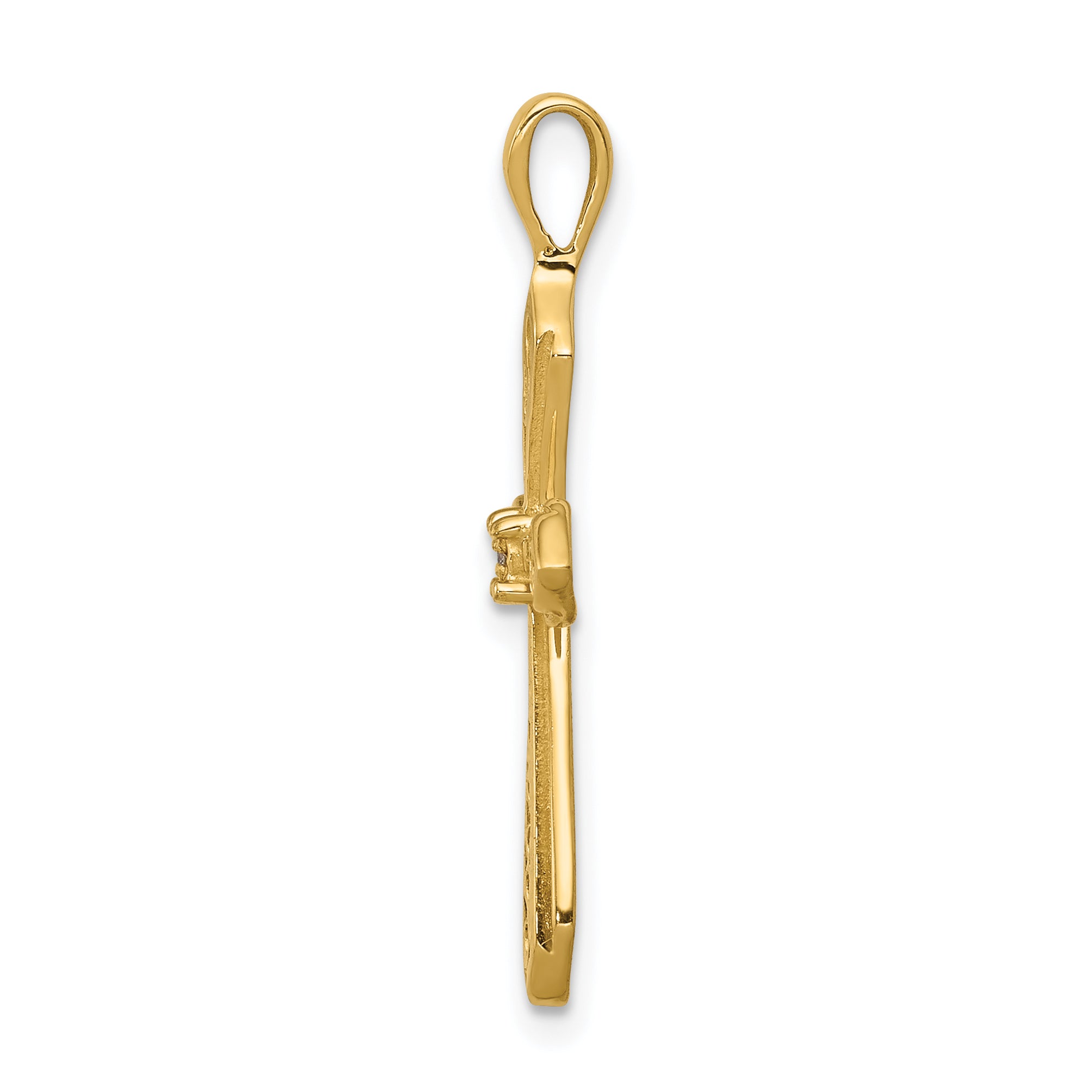 10K Yellow Gold 10K Aa Diamond Passion Cross Pendant