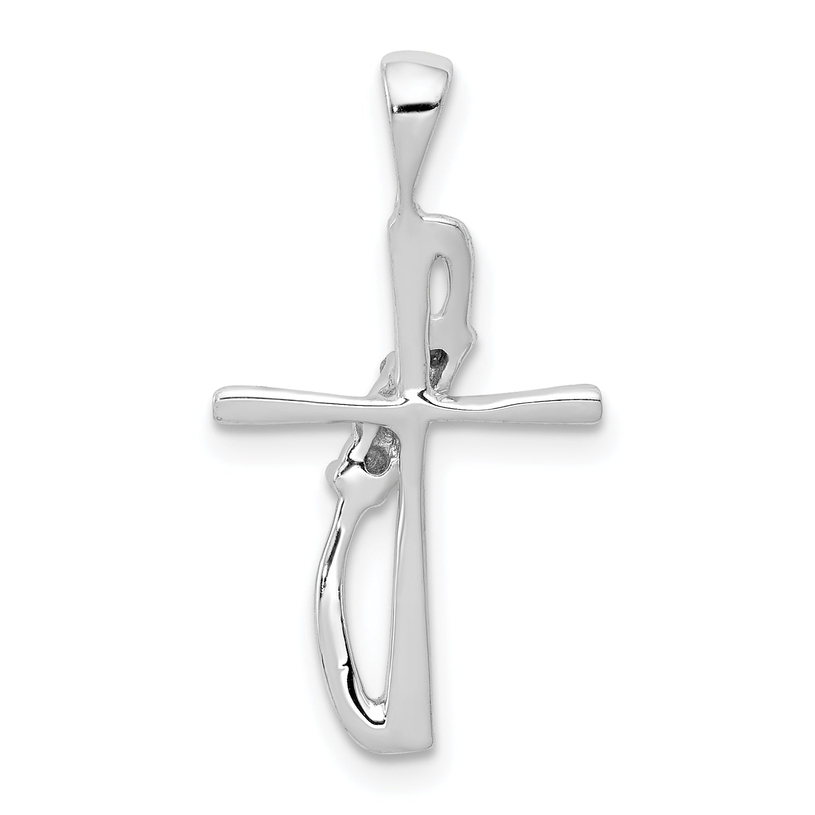 14K White Gold .01Ct. Diamond Cross Pendant