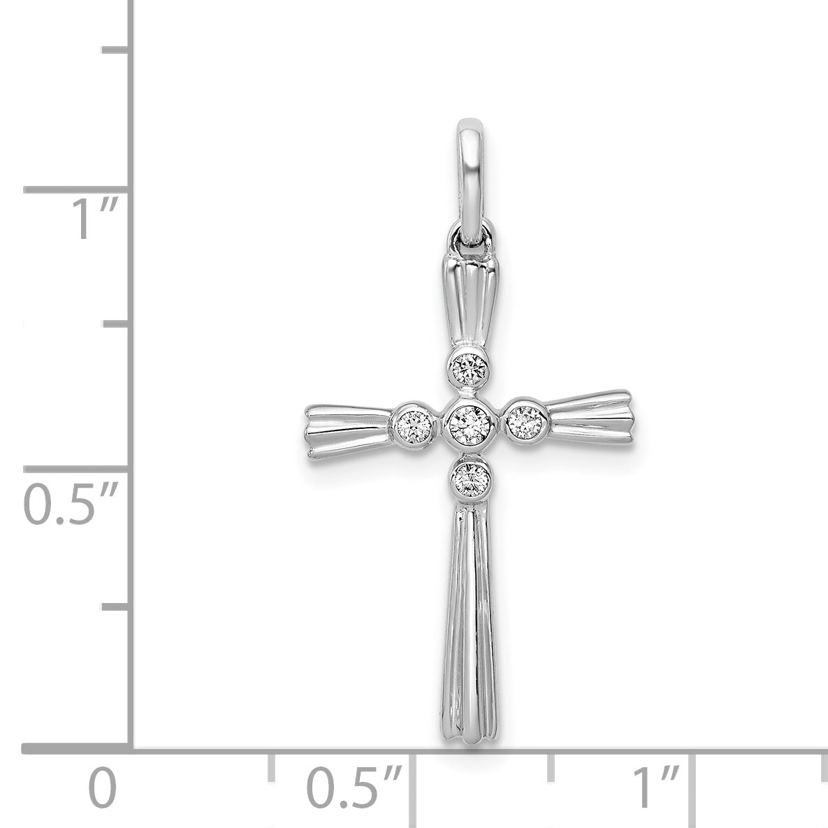 14K White Gold 1/15Ct. Diamond Cross Pendant