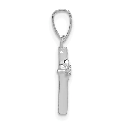10K White Gold 10K Small .01Ct. Diamond Cross Pendant