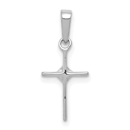 10K White Gold 10K Small .01Ct. Diamond Cross Pendant