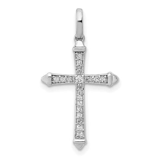 14K White Gold 1/10Ct. Diamond Cross Pendant