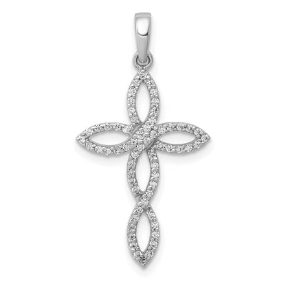 10K White Gold 10K 1/4Ct. Diamond Cross Pendant