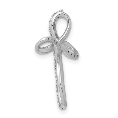 10K White Gold 10K 1/6Ct. Diamond Cross Chain Slide