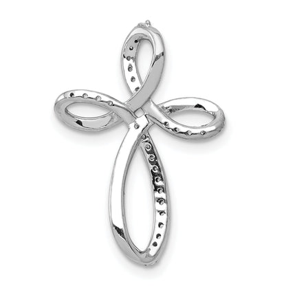 10K White Gold 10K 1/6Ct. Diamond Cross Chain Slide