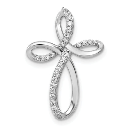 10K White Gold 10K 1/6Ct. Diamond Cross Chain Slide