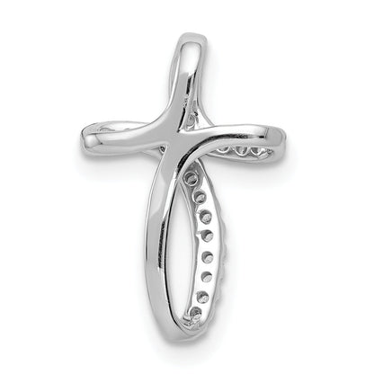10K White Gold 10K 1/15Ct. Diamond Cross Pendant
