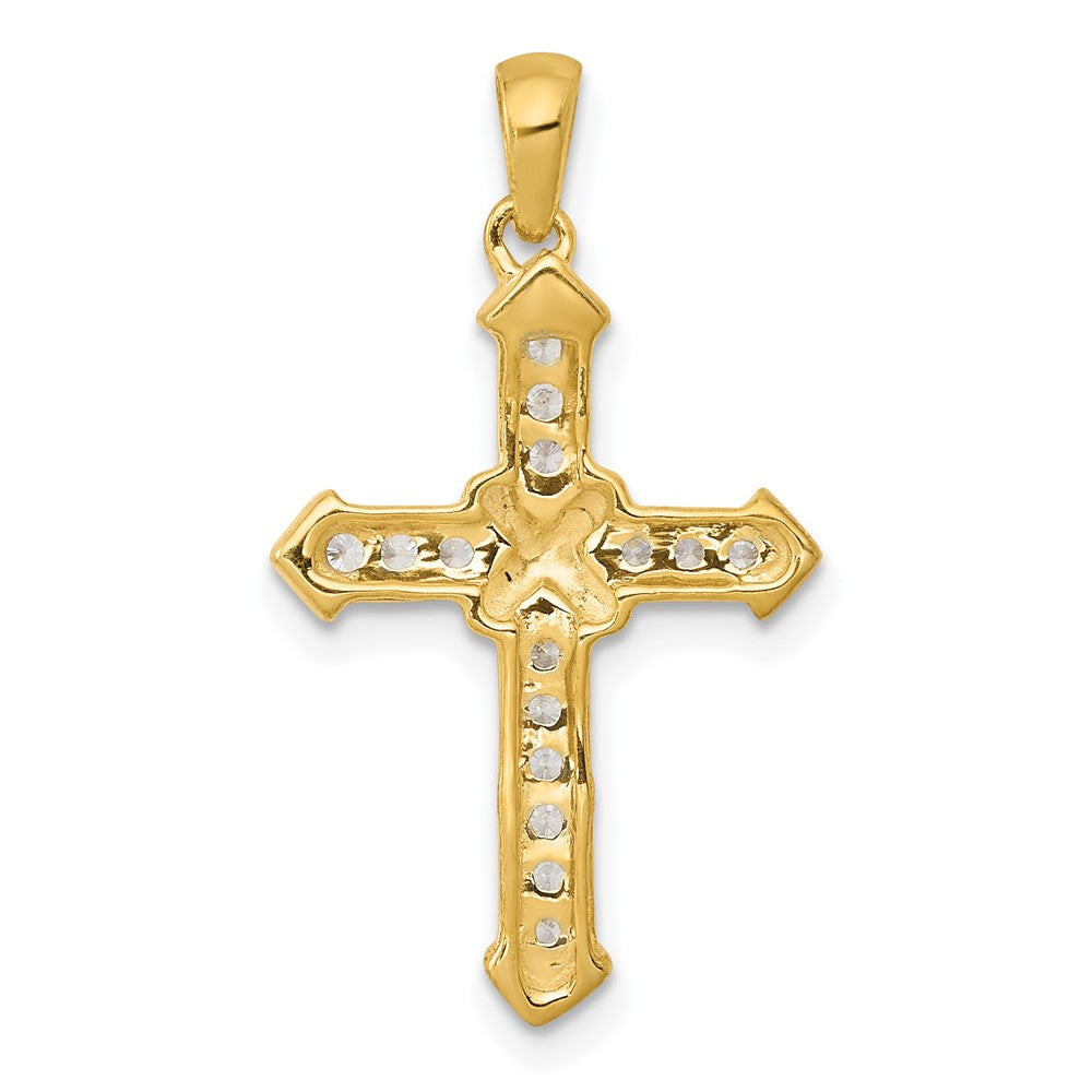 14k Yellow Gold 1/6 Ct. Lab Grown Diamond VS/SI+ G+ Cross Pendant