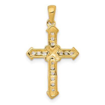 14k Yellow Gold 1/6 Ct. Lab Grown Diamond VS/SI+ G+ Cross Pendant