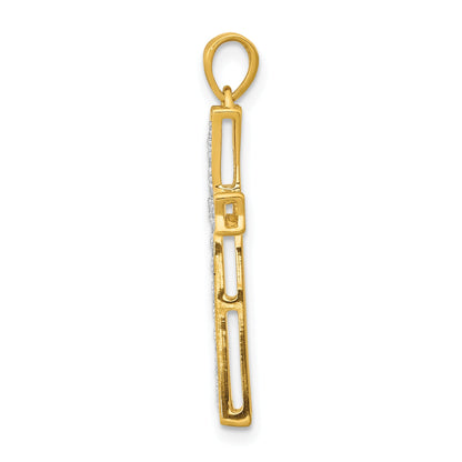 10K Yellow Gold 10K 1/5Ct. Diamond Cross Pendant