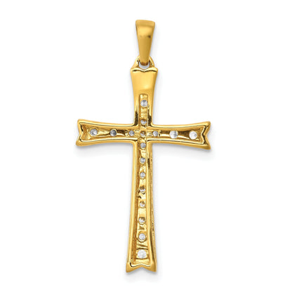 10K Yellow Gold 10K 1/5Ct. Diamond Cross Pendant