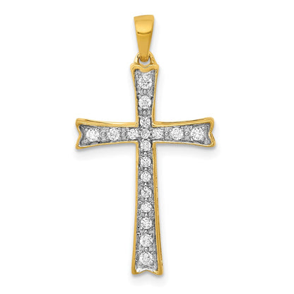 14k Yellow Gold 1/5 Ct. Lab Grown Diamond VS/SI+ G+ Cross Pendant