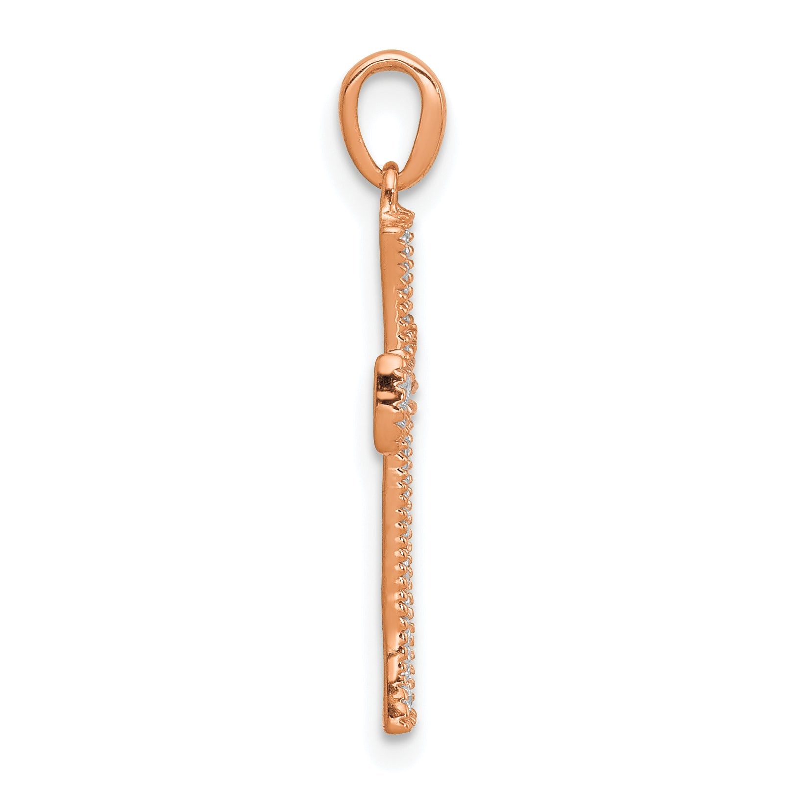 14K Rose Gold Diamond Pendant