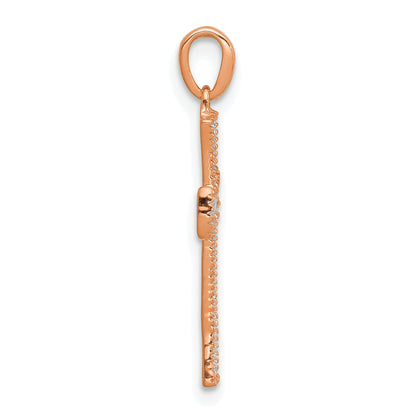 14K Rose Gold Diamond Pendant
