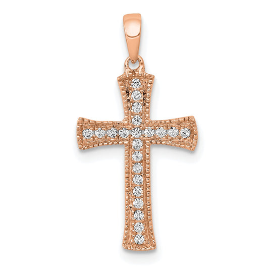 14K Rose Gold Diamond Pendant
