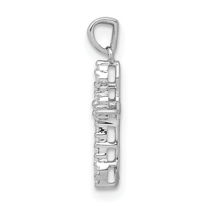 14K White Gold 1/15Ct. Diamond Cross Pendant