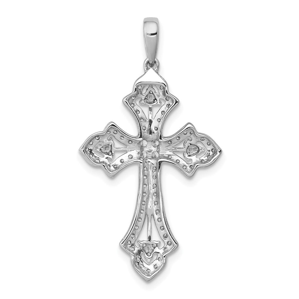 14k White Gold 1/2 Ct. Lab Grown Diamond VS/SI+ G+ Fancy Cross Pendant