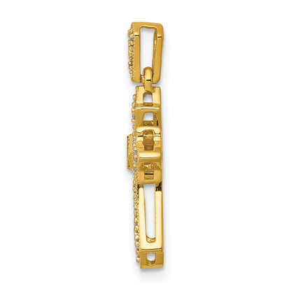 10K Yellow Gold 10K 1/10Ct. Diamond Fancy Cross Pendant
