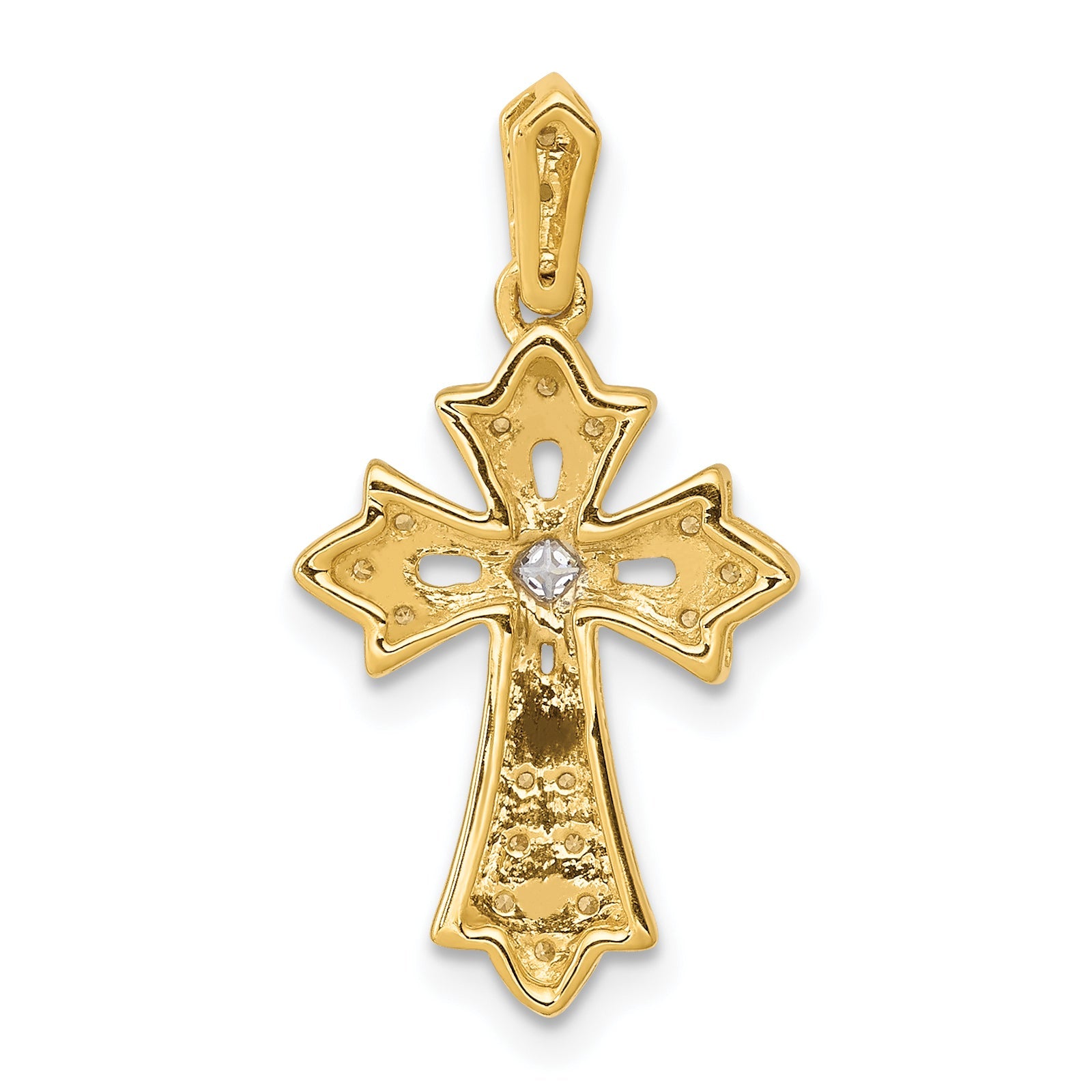 10K Yellow Gold 10K 1/10Ct. Diamond Fancy Cross Pendant