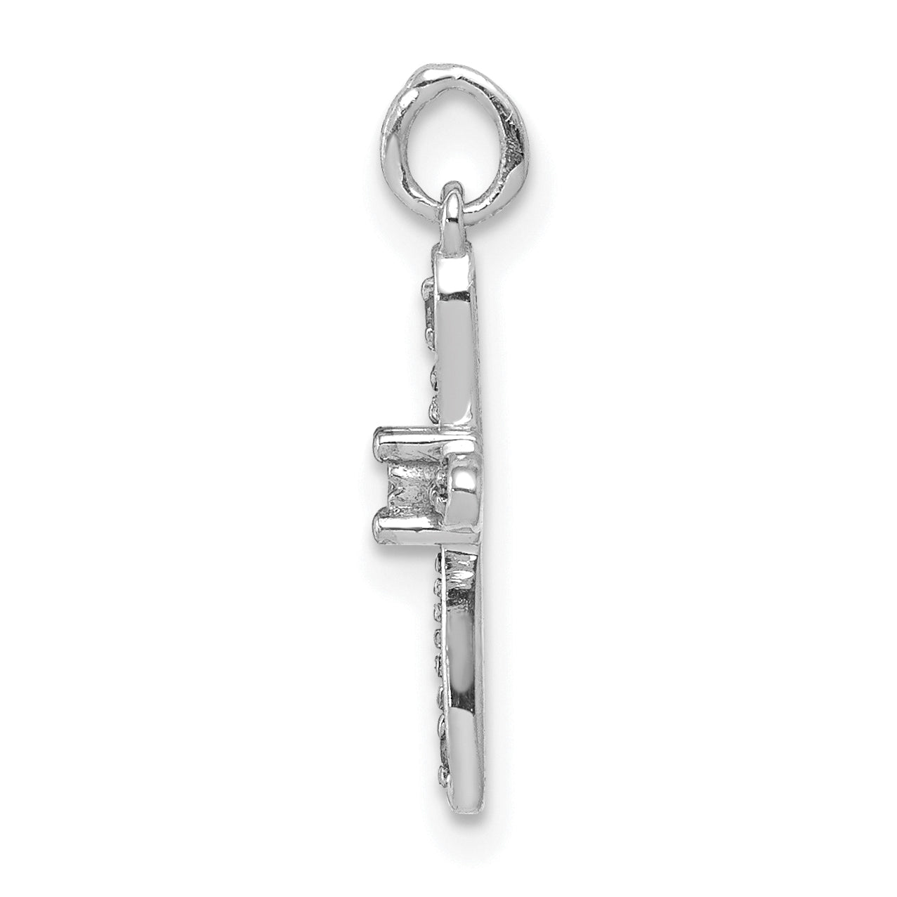 10K White Gold 10K .03Ct. Diamond Cross Charm