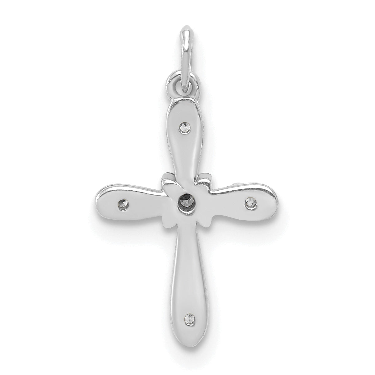 10K White Gold 10K .03Ct. Diamond Cross Charm