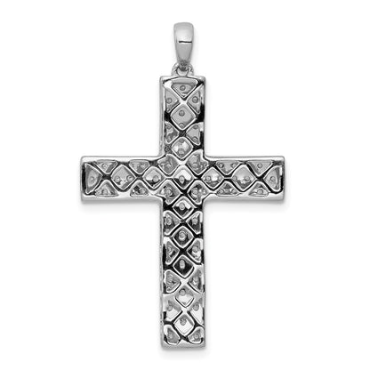 14k White Gold 1 Ct. Lab Grown Diamond VS/SI+ G+ Latin Cross Pendant