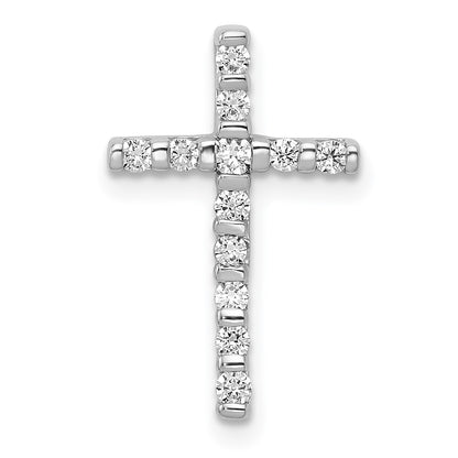 14k White Gold 1/4 Ct. Lab Grown Diamond VS/SI+ G+ Cross Chain Slide Pendant