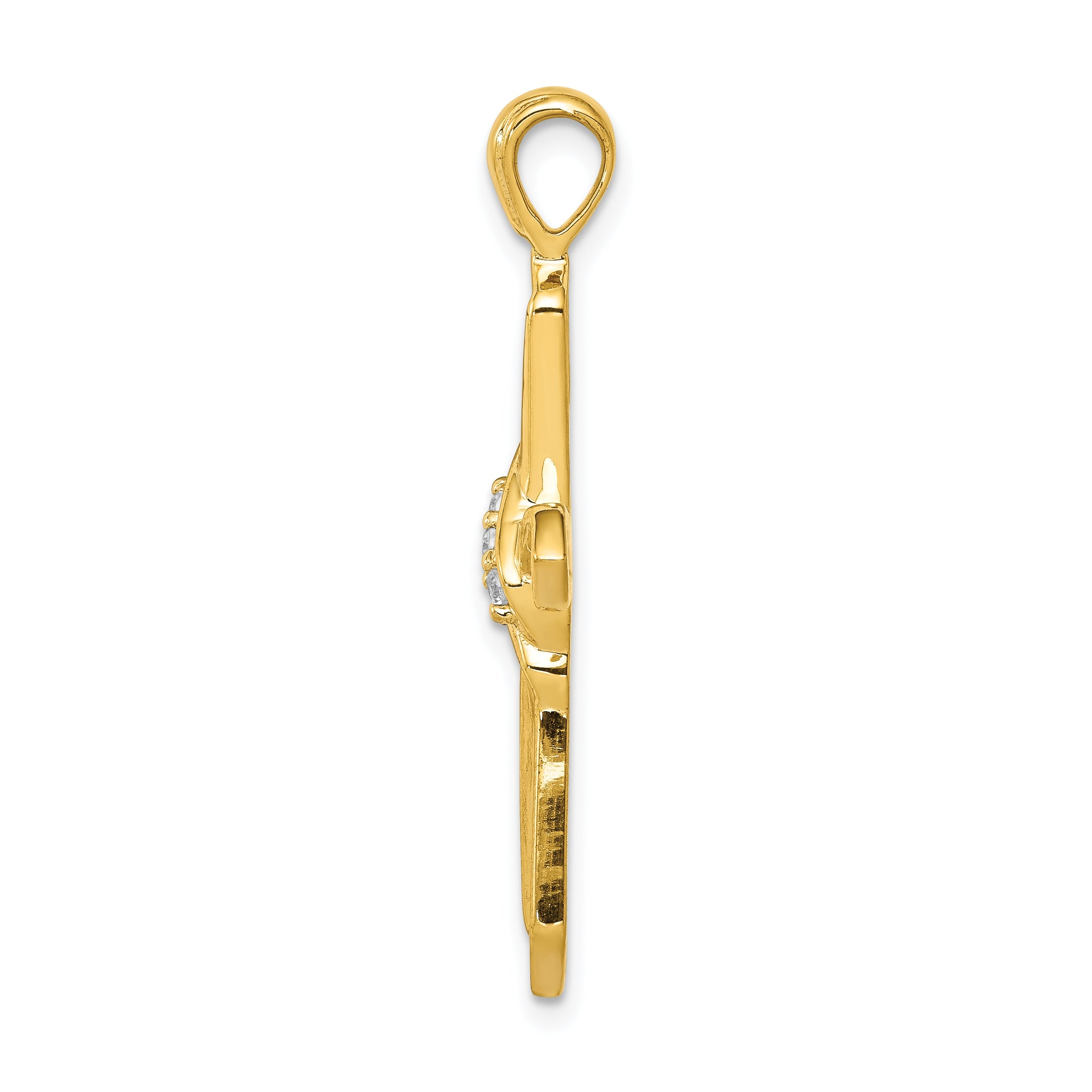 10K Yellow Gold 10K 1/20Ct. Diamond Cross Pendant