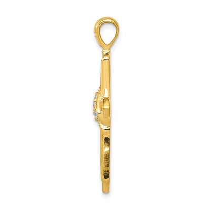 10K Yellow Gold 10K 1/20Ct. Diamond Cross Pendant
