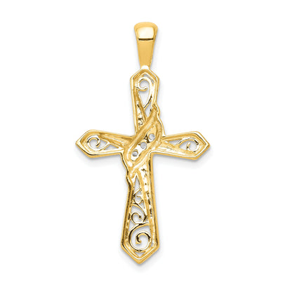 10K Yellow Gold 10K 1/20Ct. Diamond Cross Pendant