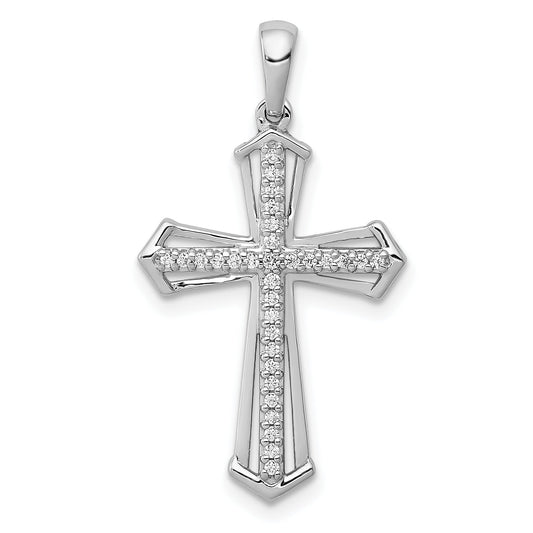 10K White Gold 10K 1/8Ct. Diamond Passion Cross Pendant