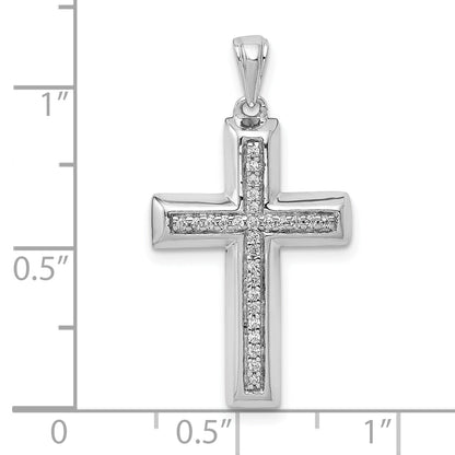 10K White Gold 10K Large 1/10Ct. Diamond Cross Pendant