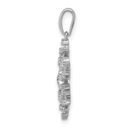 14k White Gold 1/6 Ct. Lab Grown Diamond VS/SI+ G+ Snowflake Pendant