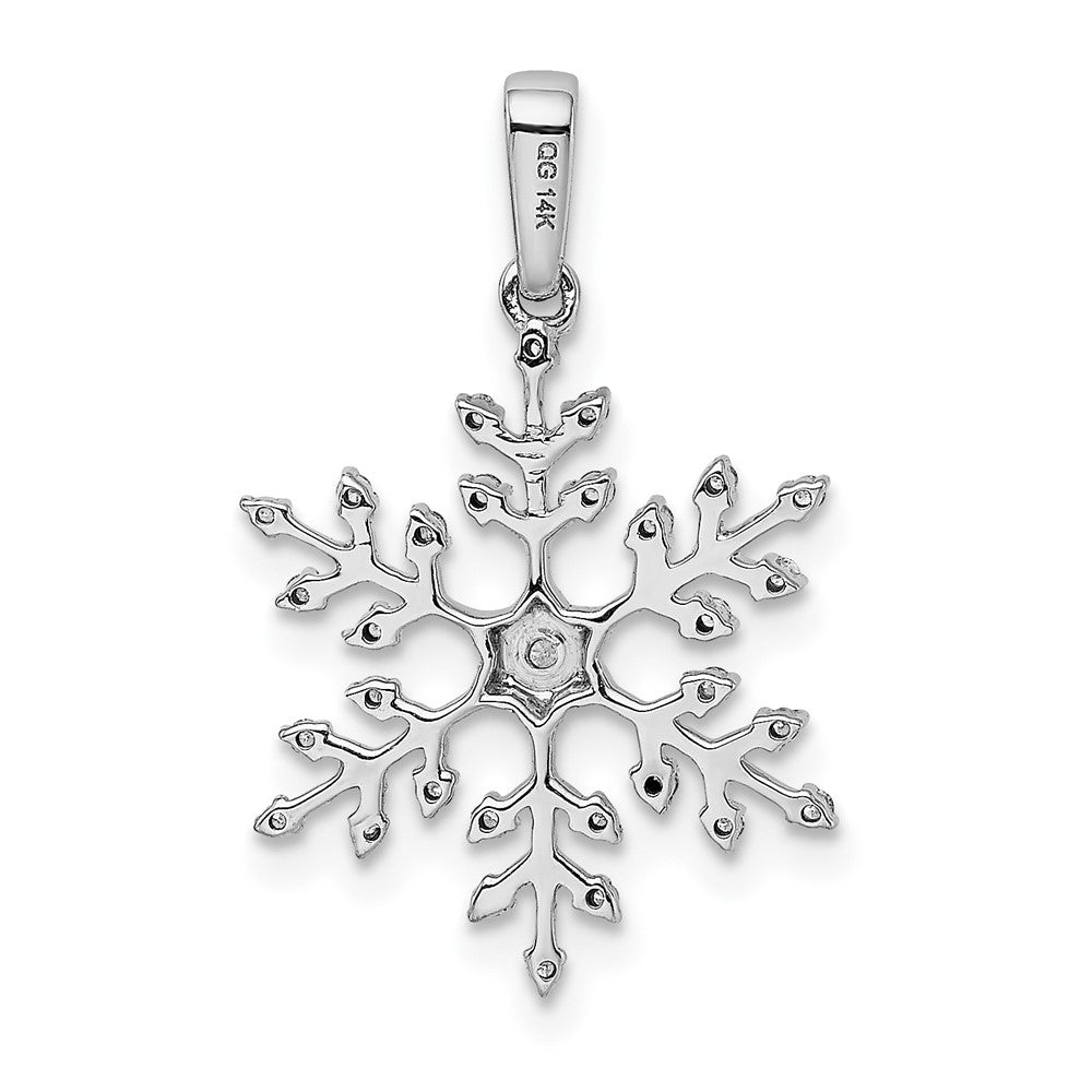 14k White Gold 1/6 Ct. Lab Grown Diamond VS/SI+ G+ Snowflake Pendant