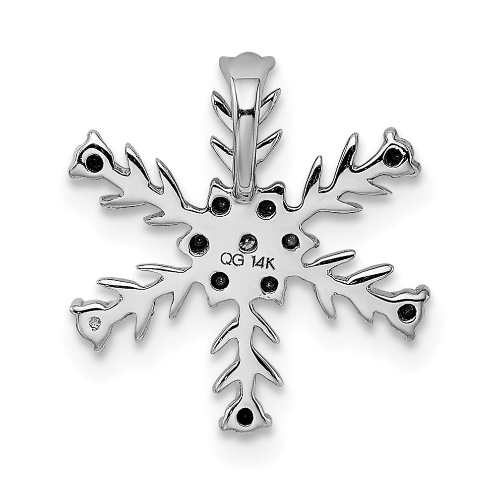 14K White Gold .01Ct. Diamond Snowflake Chain Slide