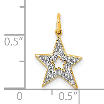 10K Yellow Gold Diamond Star Charm