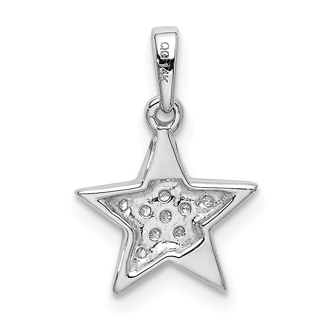 14K White Gold 1/10Ct. Diamond Star Pendant
