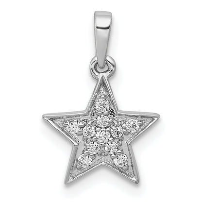 14K White Gold 1/10Ct. Diamond Star Pendant