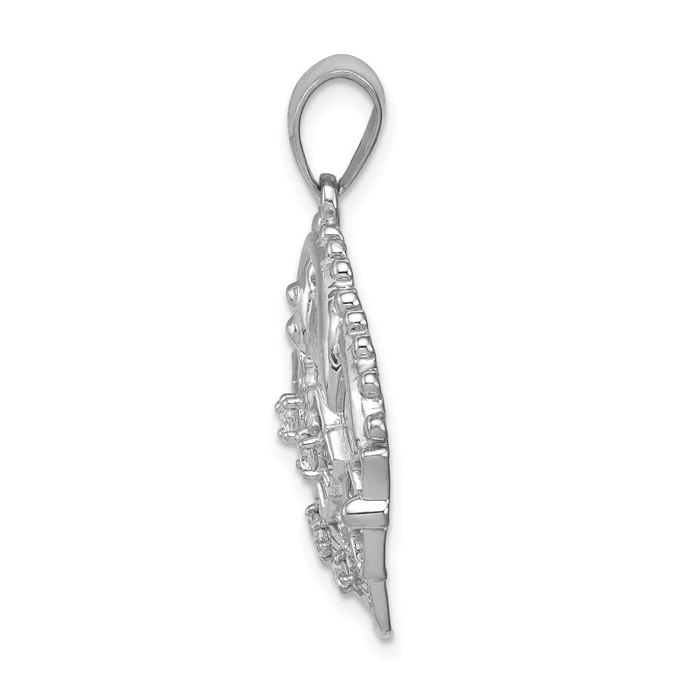 14K White Gold Lab Grown Diamond VS/SI+ G+ Crown Pendant