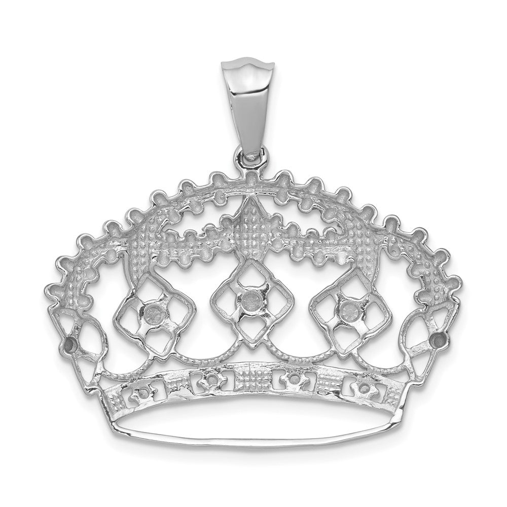14K White Gold Lab Grown Diamond VS/SI+ G+ Crown Pendant